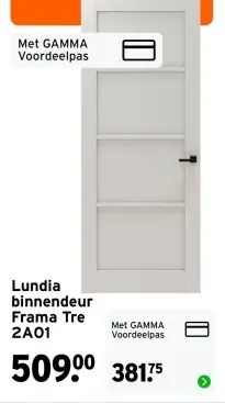 Aanbieding: Lundia binnendeur Fram Tre 2A01