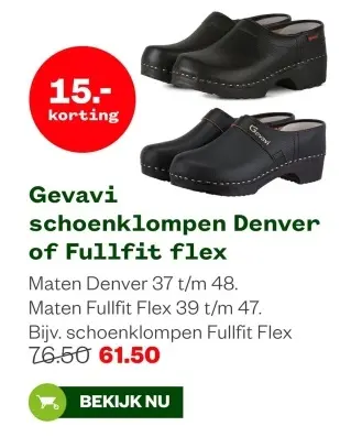 Aanbieding: schoenklompen Denver of Fullfit flex