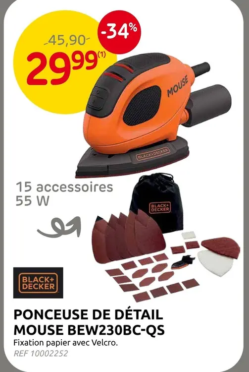 Offre: Ponceuse de détail mouse bew230bc-qs