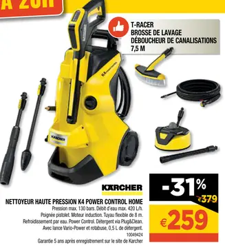 Aanbieding: NETTOYEUR HAUTE PRESSION K4 POWER CONTROL HOM