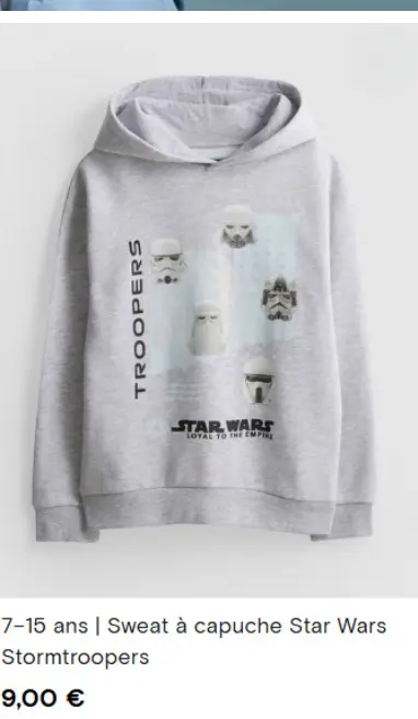 Offre: Sweat à capuche Star Wars Stormtroopers
