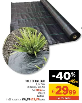 Offre: TOILE DE PAILLAGE