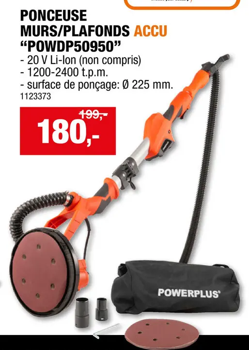 Offre: Ponceuse murs/plafonds accu