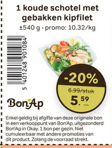 Promotie: Koude schotel met gebakken kipfilet