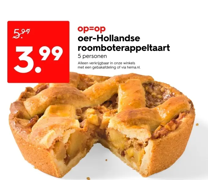 Aanbieding: oer-Hollandse roomboterappeltaart