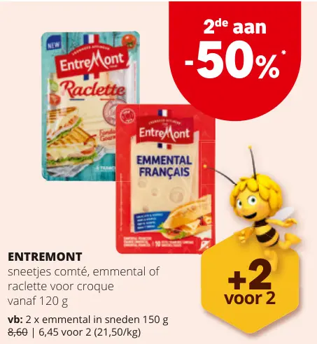 Promotie: sneetjes comté, emmental of raclette voor croque