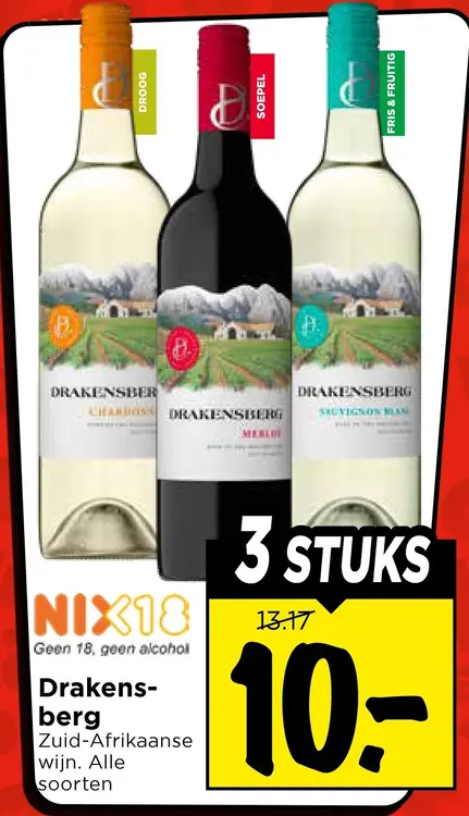 Aanbieding: Drakensberg Zuid-Afrikaanse wijn