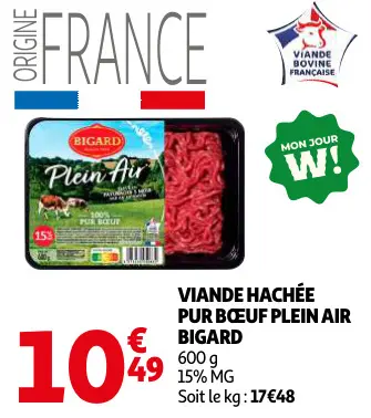 Promotie: Viande hachée pur bœuf plein air