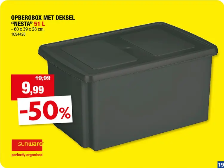 Promotie: Sunware Nesta Relife opbergbox 51l antraciet