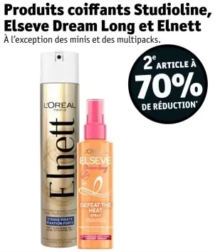Offre: Produits coiffants Studioline, Elseve Dream Long et Elnett