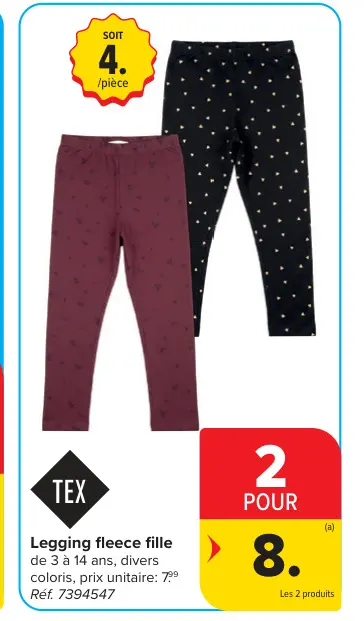 Offre: Legging fleece fille