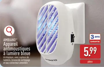 Offre: Appareil antimoustiques à lumière bleue
