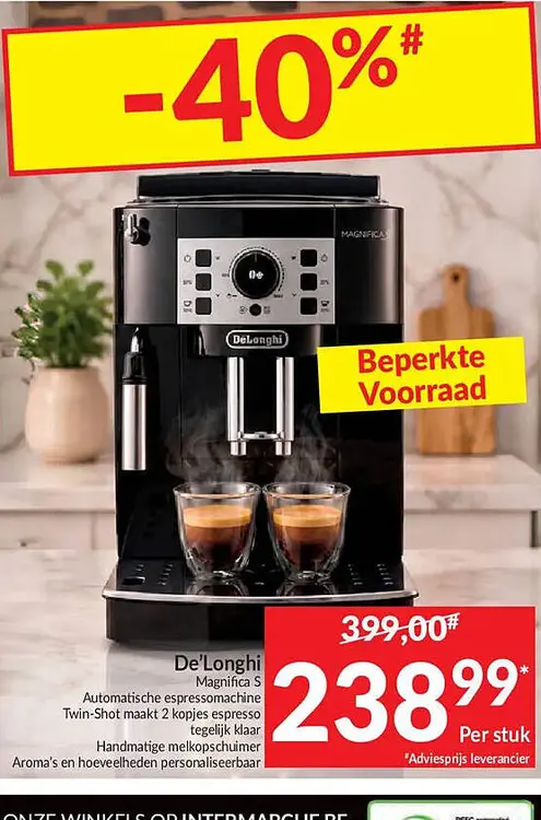 Promotie: De'Longhi Automatische espressomachine Magnifica S