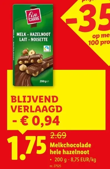 Promotie: Melkchocolade hele hazelnoot
