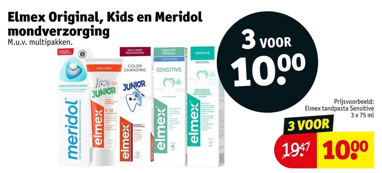 Aanbieding: Elmex Original, Kids en Meridol mondverzorging