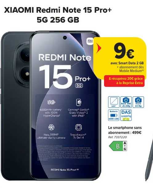 Offre: Redmi Note 15 Pro+ 5G 256 GB
