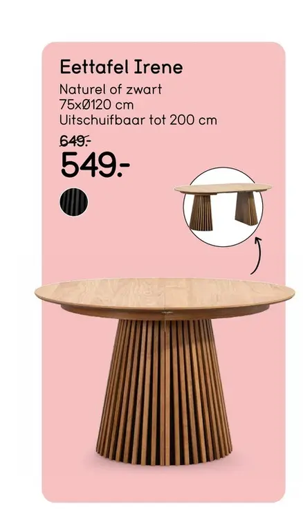 Promotie: Eettafel Irene