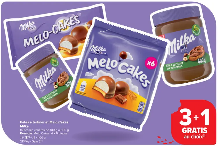 Offre: Pâtes à tartiner et Melo Cakes