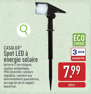 Offre: Spot LED à énergie solaire