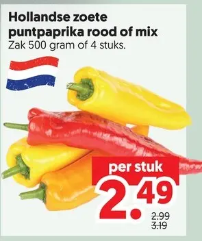 Aanbieding: Hollandse zoete puntpaprika rood of mix