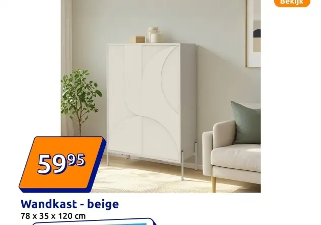 Aanbieding: Wandkast - beige