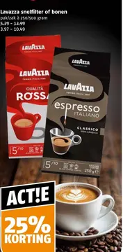 Aanbieding: Lavazza snelfilter of bonen