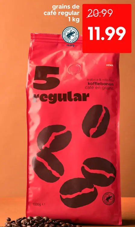 Offre: grains de café regular
