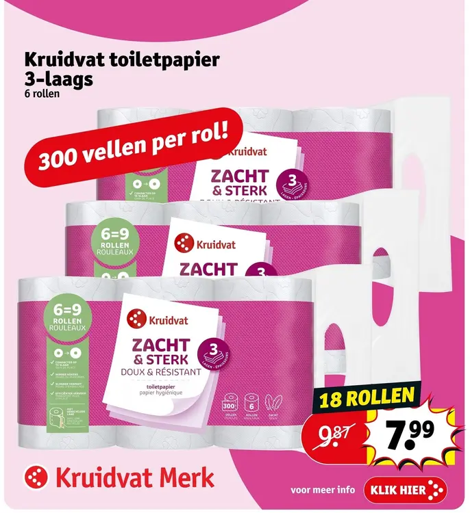 Promotie: Toiletpapier 3-laags
