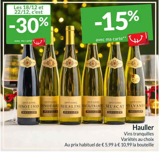 Offre: Vins tranquilles Variétés au choix