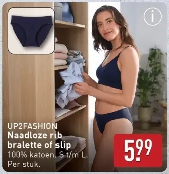 Aanbieding: Naadloze rib bralette of slip