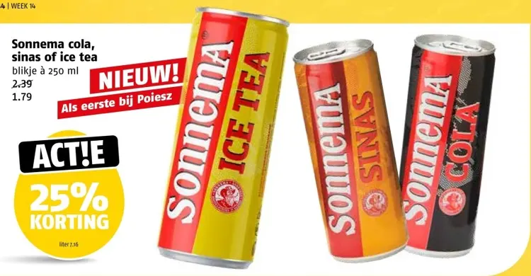 Aanbieding: cola, sinas of ice tea