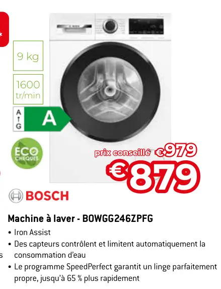 Offre: Machine à laver - BOWGG246ZPFG