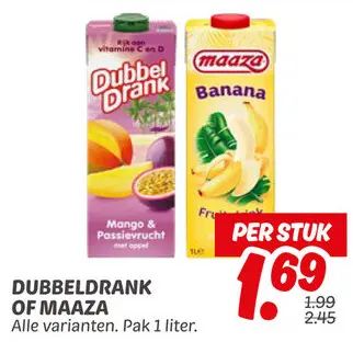 Aanbieding: Dubbeldrank of Maaza