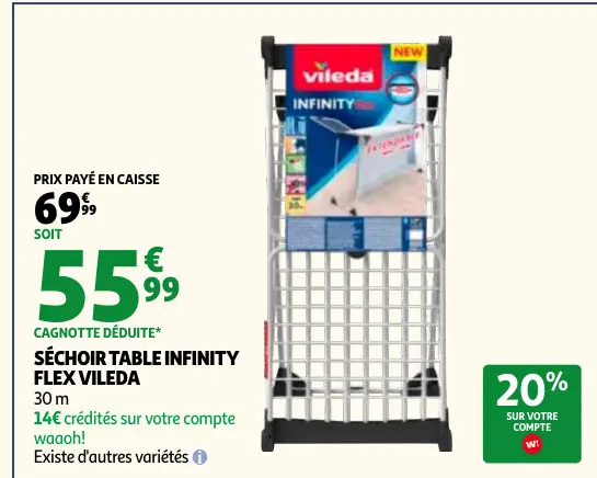Promotie: Séchoir table infinity flex