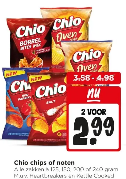 Aanbieding: Chio chips of noten