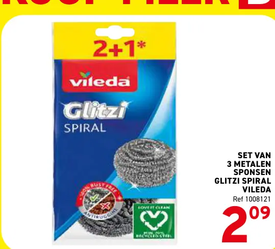 Promotie: Set van 3 metalen sponsen