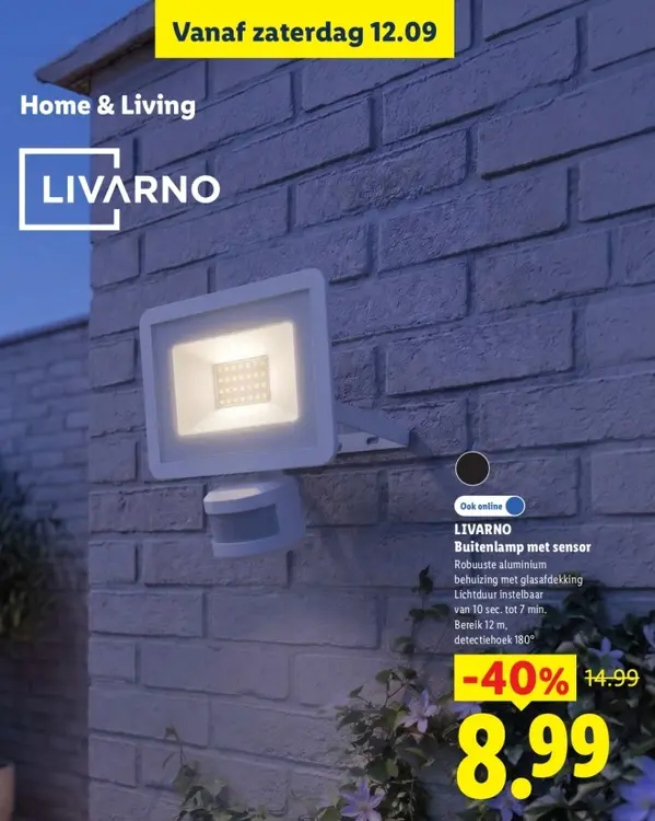 Aanbieding: Buitenlamp met sensor