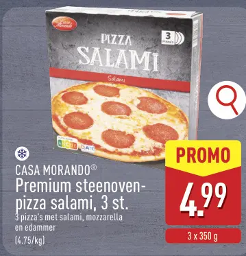 Promotie: Premium steenoven-pizza salami