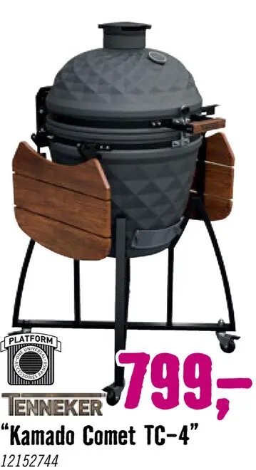 Aanbieding: TENNEKER Kamado Comet TC-4 zwart