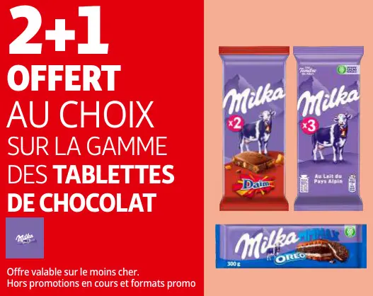Promotie: Des tablettes de chocolat