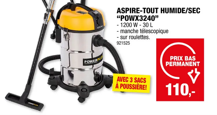 Offre: Powerplus POWX3240 aspire-tout 1200W 30l
