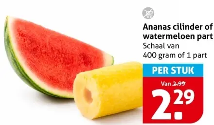 Ananas cilinder of watermeloen part