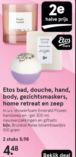 Aanbieding: Etos bad, douche, hand, body, gezichtsmaskers