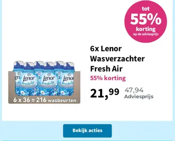 Aanbieding: 6x Lenor Wasverzachter Fresh Air