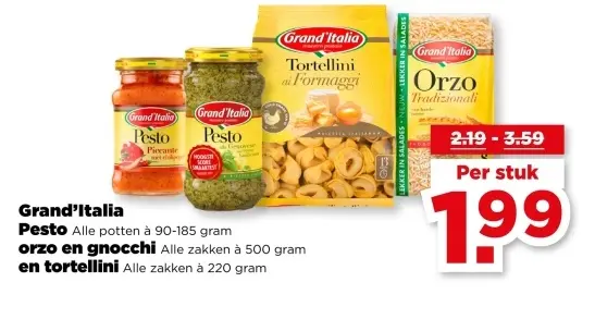 Aanbieding: Pesto, Orzo, Gnocchi, Tortellini