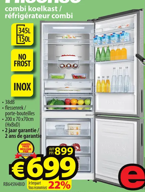 Promotie: combi koelkast / réfrigérateur combi