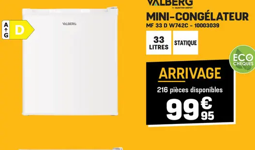 Offre: Mini-congélateur mf 33 d w742c