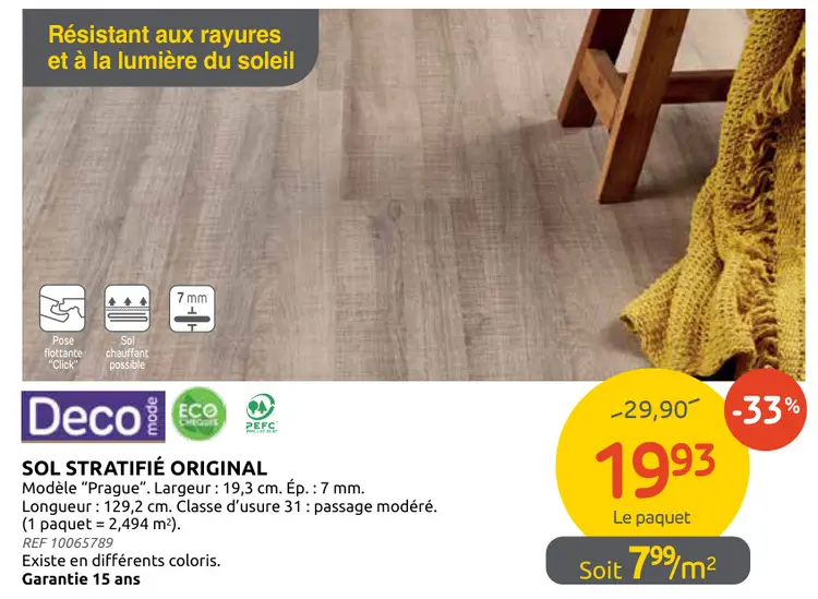 Offre: Sol stratifié original