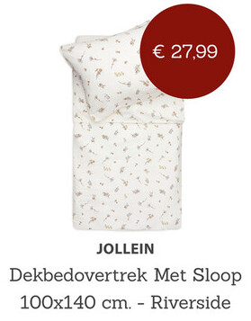 Aanbieding: Jollein Dekbedovertrek Met Sloop - 100x140 cm.