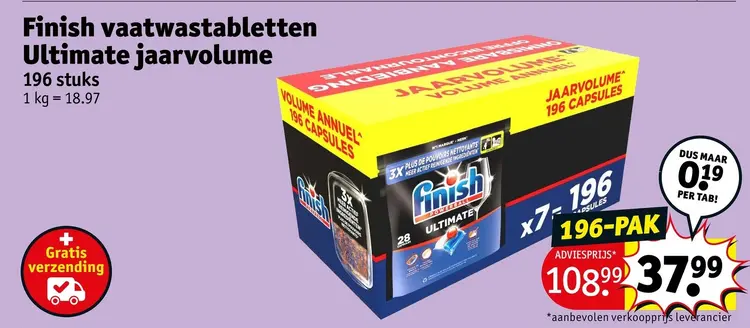 Promotie: Finish vaatwastabletten Ultimate jaarvolume
